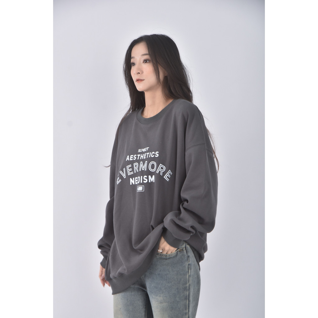 (2XL) 質感棉質圓領綠色長袖上衣二手衣, , large