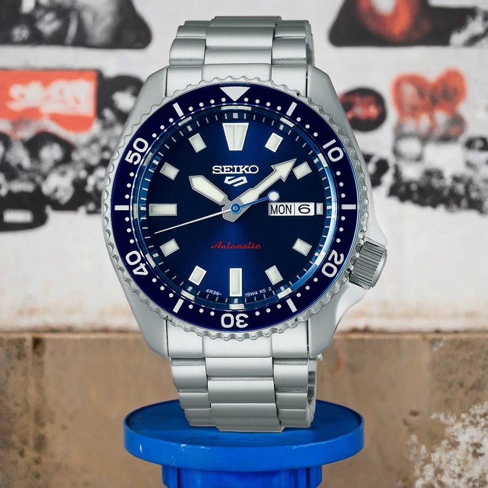 |預售|SEIKO 精工 5 Sports SKX 經典復刻機械錶-銀X藍 SRPL83K1/4R36-17K0B, , large