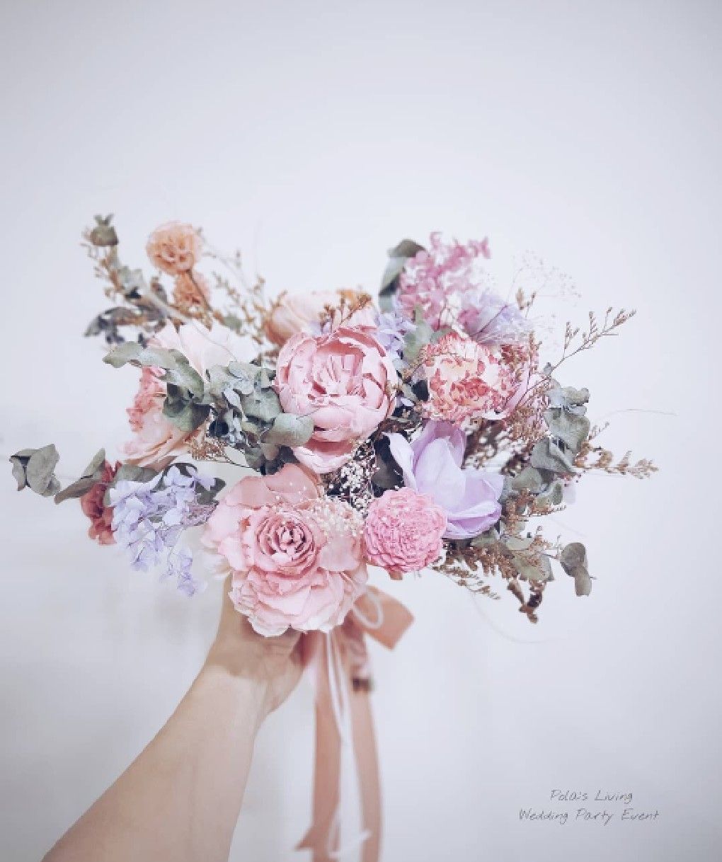 【Pola's Living】製造浪漫乾燥花束捧花/粉紫, , large