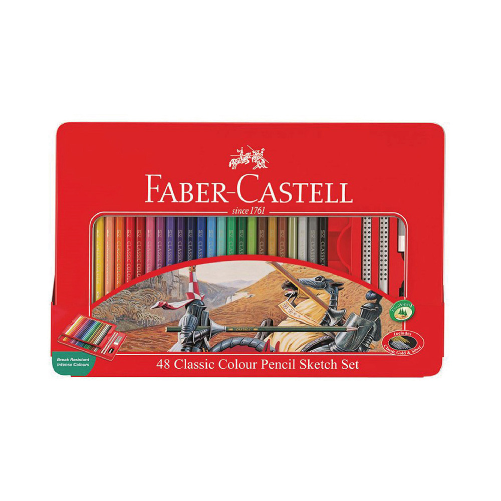 【Faber-Castell】輝柏  油性色鉛筆 鐵盒 48色 /盒 115849, , large