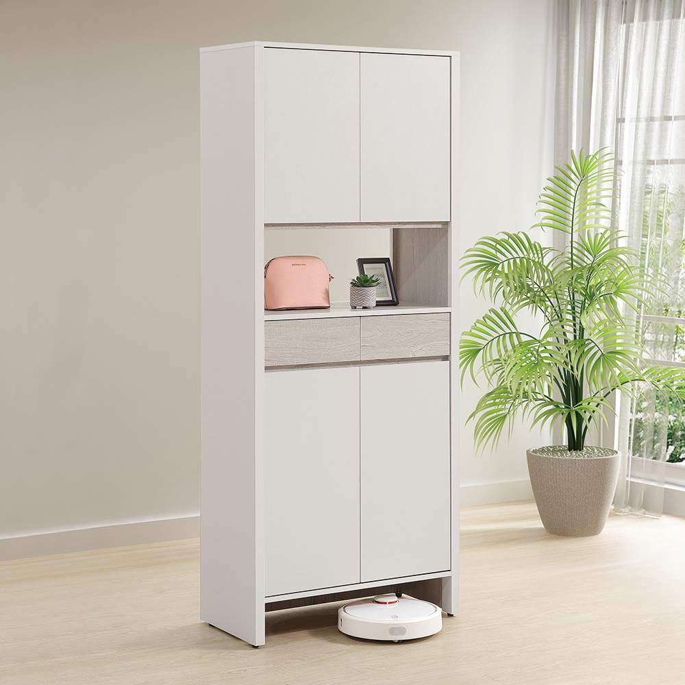 【唯熙傢俱】紀薇橡木雙色2.7尺鞋櫃, , large