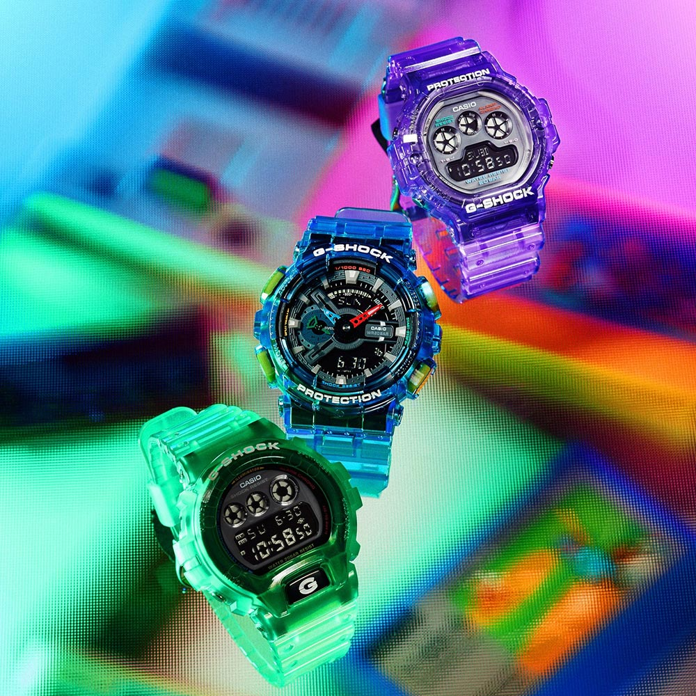 CASIO 卡西歐 G-SHOCK 繽紛半透明手錶 DW-6900JT-3, , large