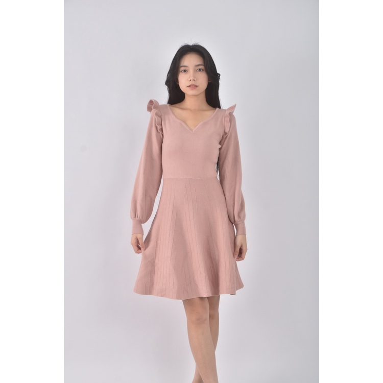 (S) 【依庭私服】yuanzi質感V領粉色洋裝二手衣, , large