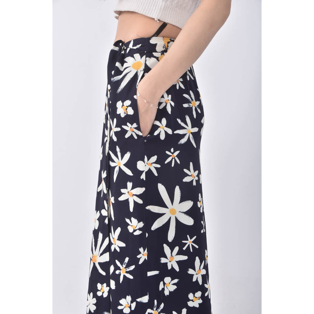 (S) dita高腰花朵圖案藍色長褲二手衣, , large