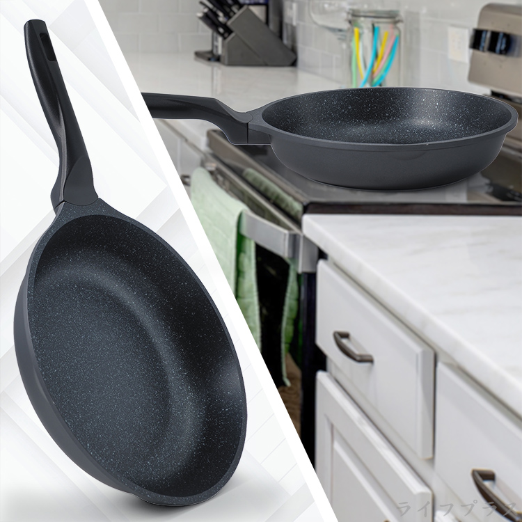 米雅可礦岩鑄造不沾平底鍋-20cm-無蓋-2支, , large