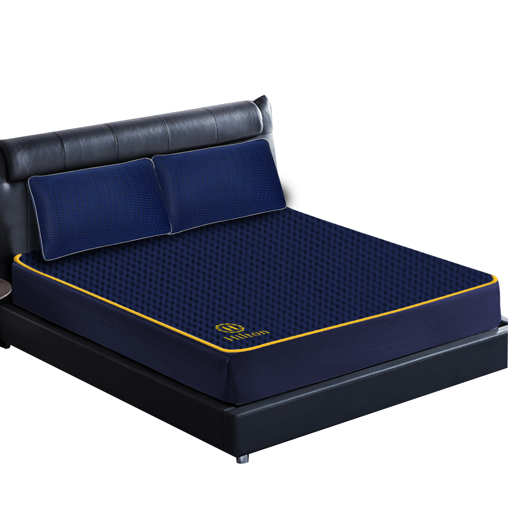 【Hilton 希爾頓】湛藍之夜6D石墨烯可水洗透氣床包式/單人(床墊/床包)(B0095-NS), , large