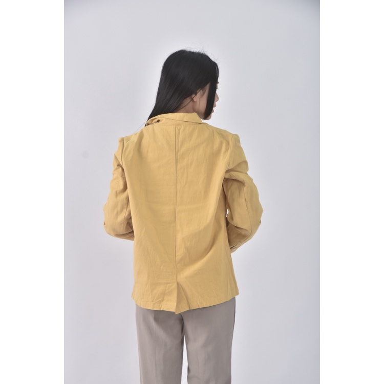 (S) genquo棉質純棉黃色外套二手衣, , large