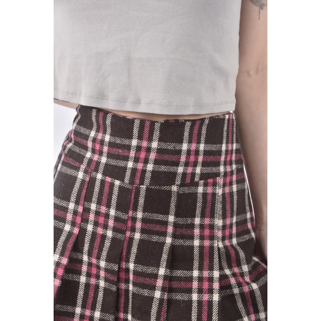 (L) 質感格紋粉色短裙二手衣, , large