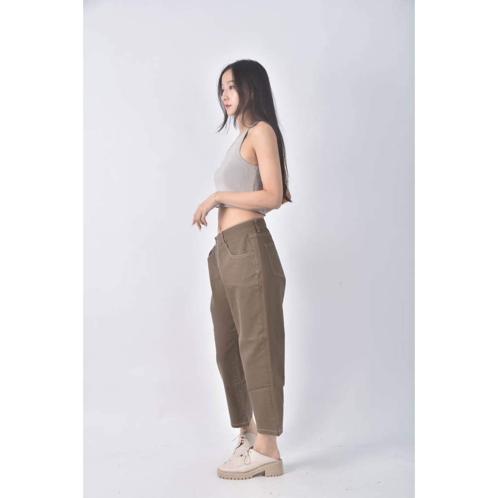 (XL) chica寬版棕色長褲二手衣, , large