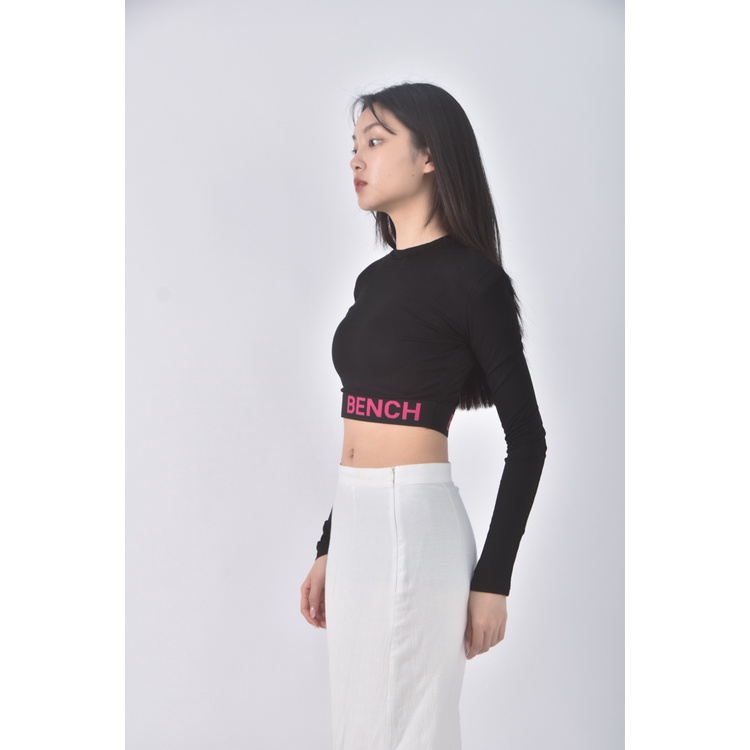 (S) rare closet韓牌質感修身短版字母黑色長袖上衣二手衣, , large