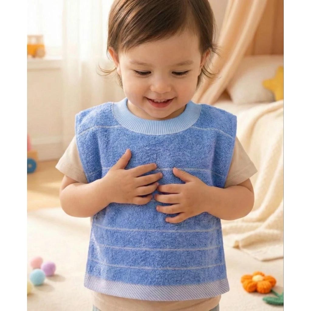 [Kaimei Cotton Industry] 8-pack Random Excellent MIT Made in Taiwan Skin-friendly Cotton Soft Pure Cotton Absorbent Children's Bib Classic Stripe Style, , large