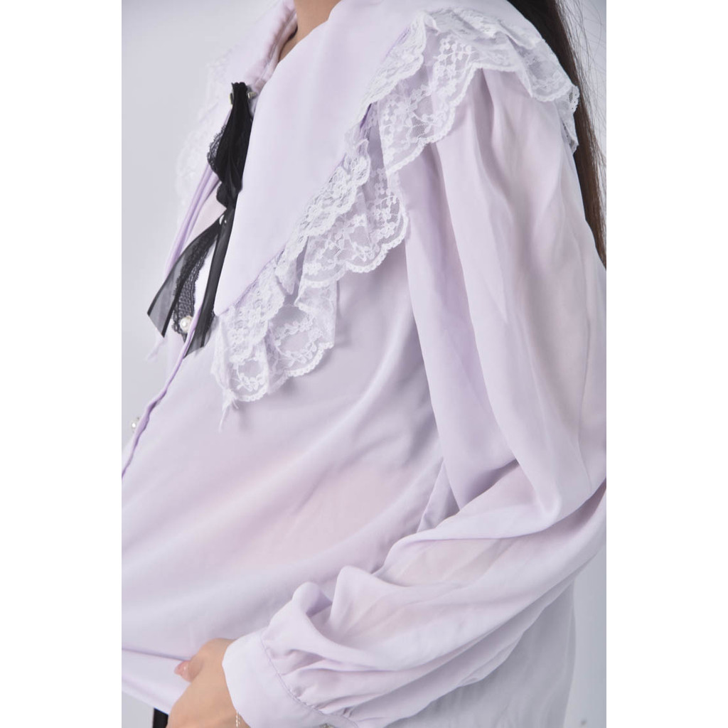 (M) a dress紫色長袖上衣二手衣, , large