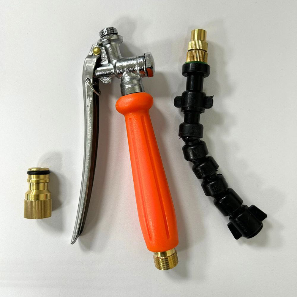 Orange spray gun handle + 360-degree omnidirectional rotatable spray gun head (black plastic), , large