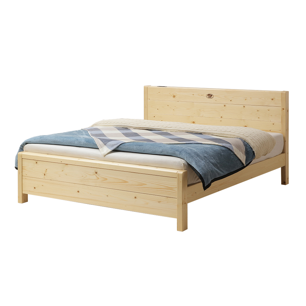 【唯熙傢俱】沐木北歐松5尺雙人床, , large