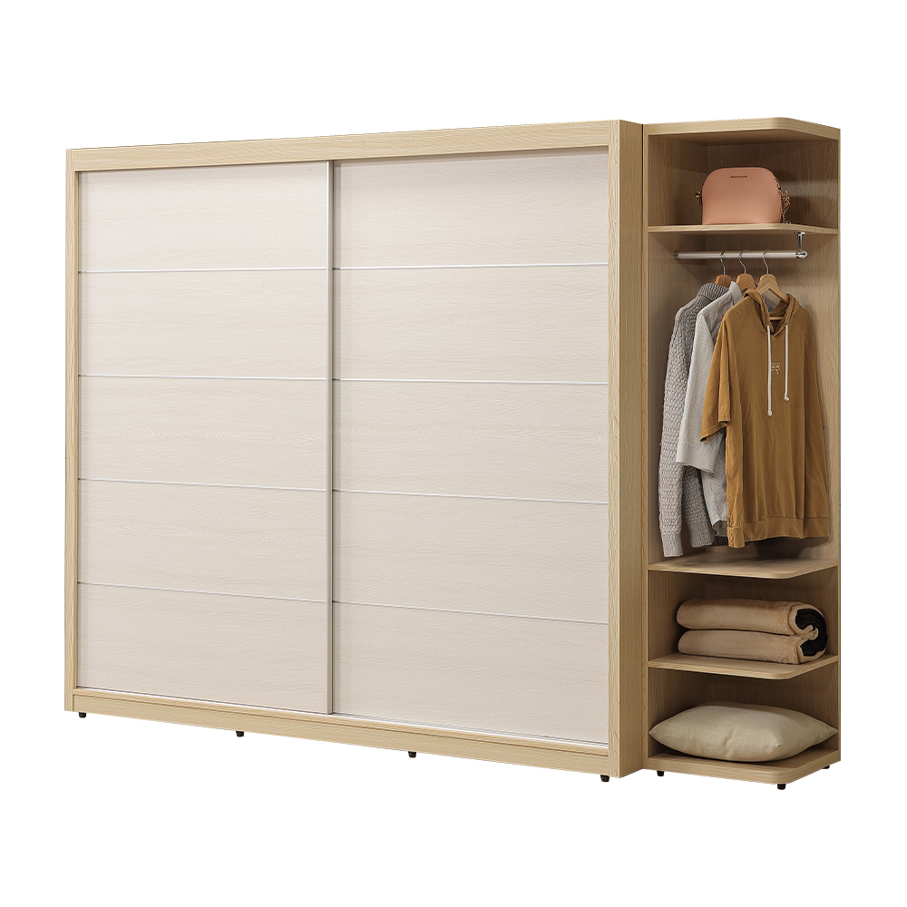 【唯熙傢俱】雷莎原木雙色8.6尺滑門衣櫃, , large