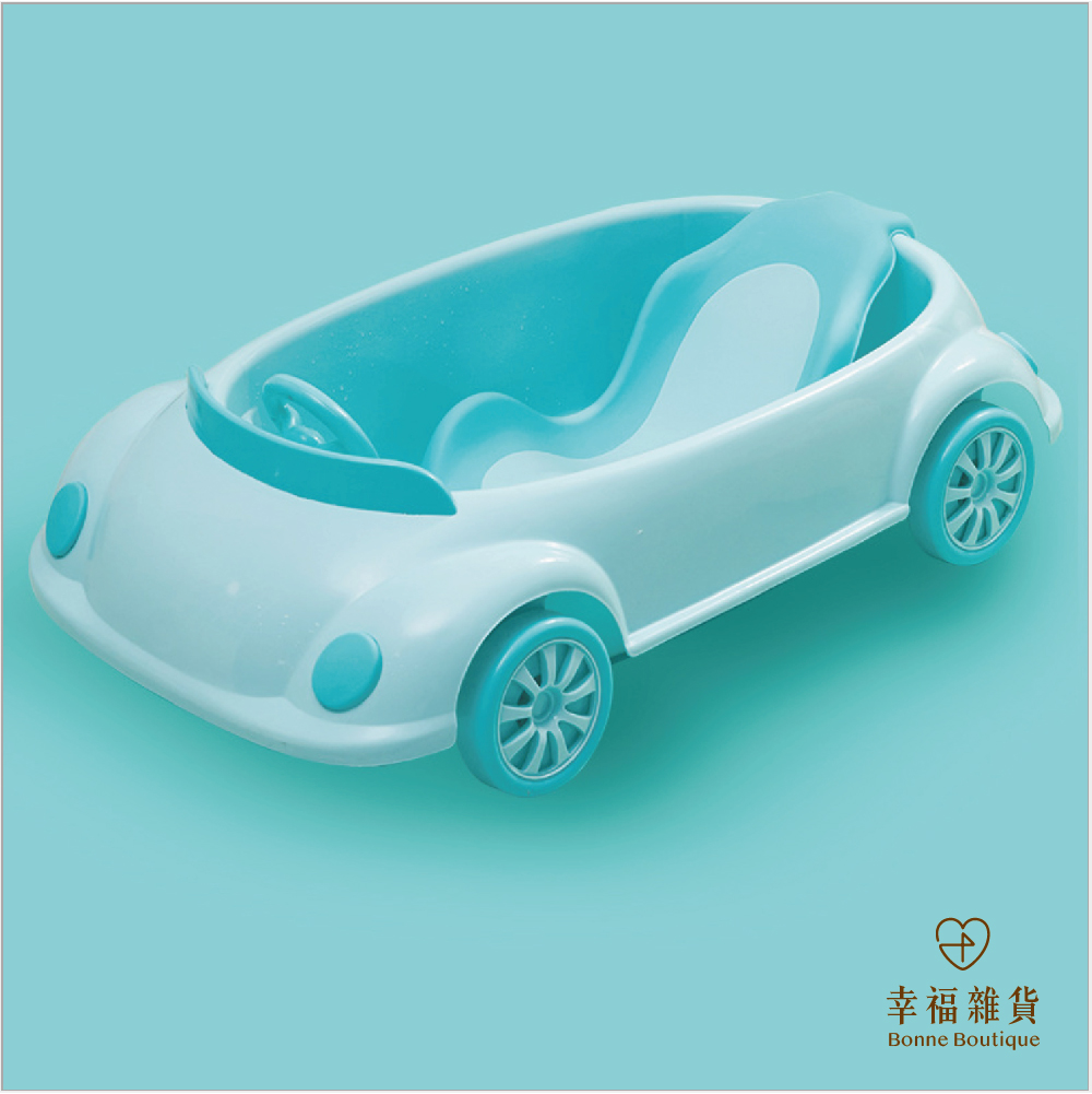  【B&B幸福雜貨】寶寶汽車浴盆 附紫紗袋-藍 BG68188A02-2, , large