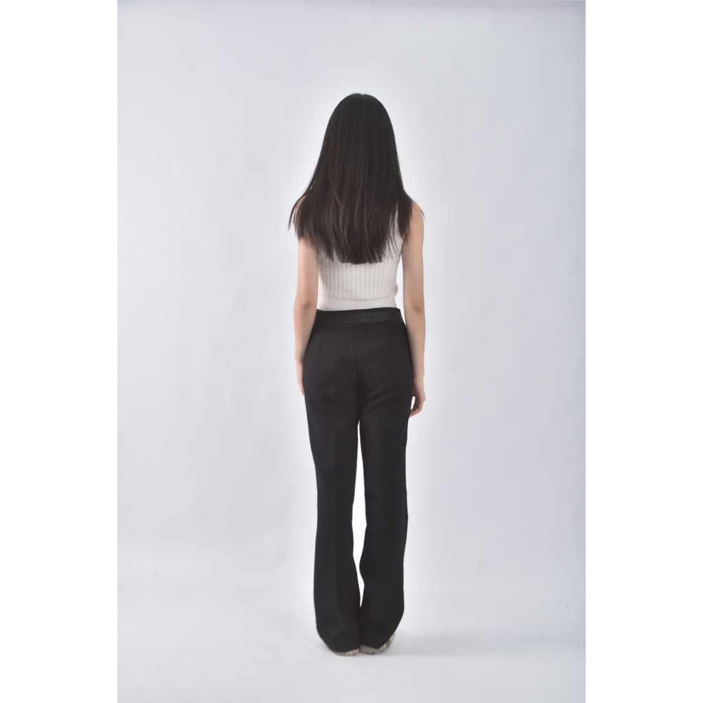 (M) mexx腰部造型黑色長褲二手衣, , large