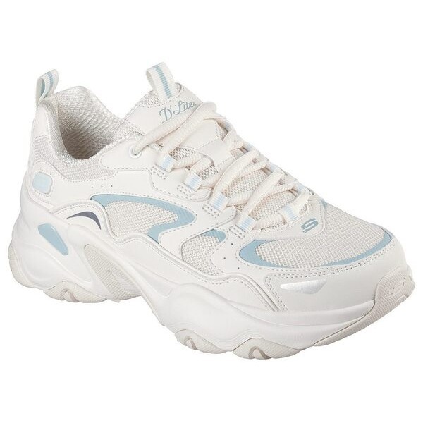 Kixpress-Skechers D'Lites 5.0 女 休閒鞋 經典 復古 厚底 增高 穿搭 米白 藍 [150520NTBL], , large