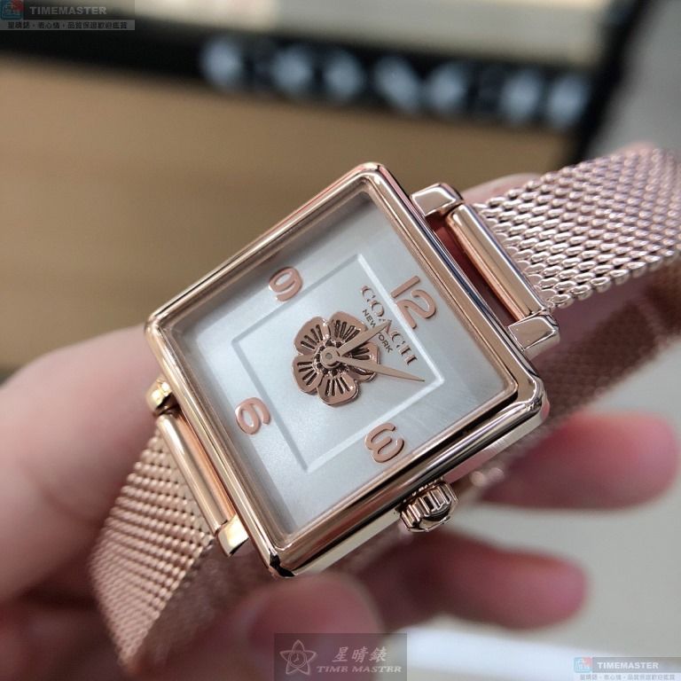 [星晴錶業]COACH手錶,22mm,CH00040白色錶面玫瑰金錶殼玫瑰金色米蘭錶帶款, , large