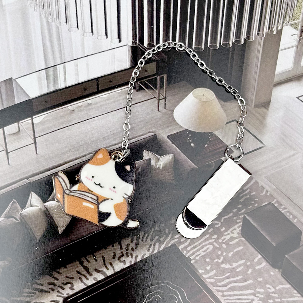 Cat Pendant Chain Bookmark, , large