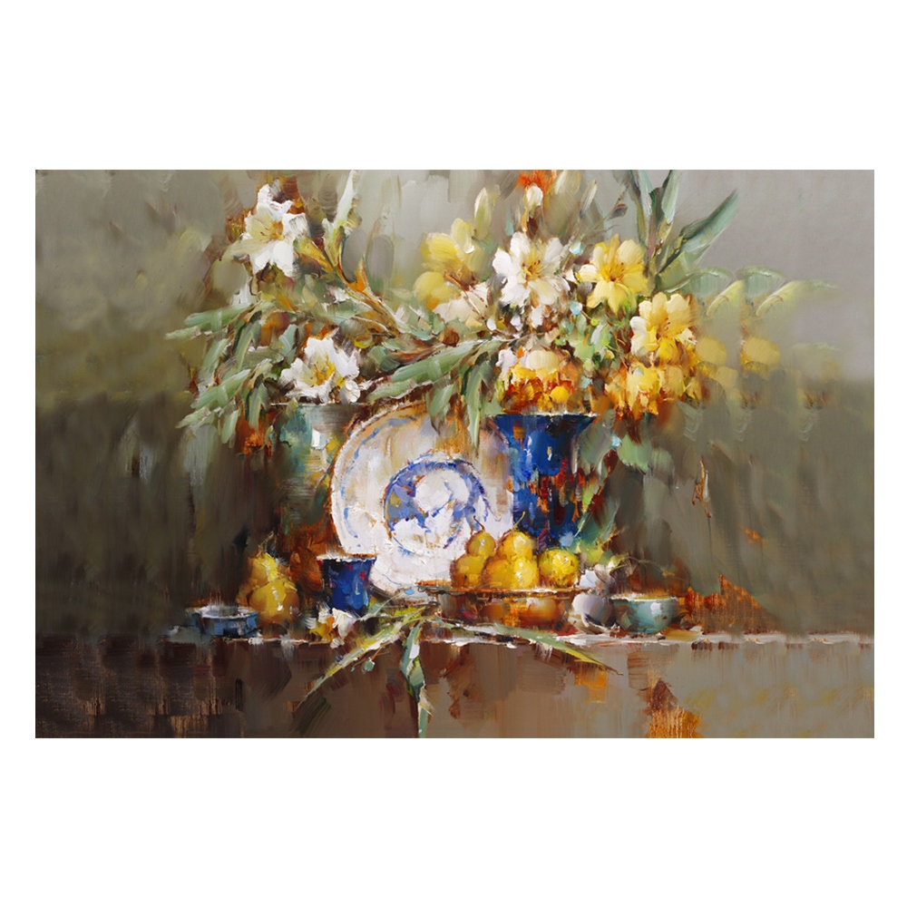 【御畫房】富貴花開之二 國家一級畫師手繪油畫60×90cm(VF-198)