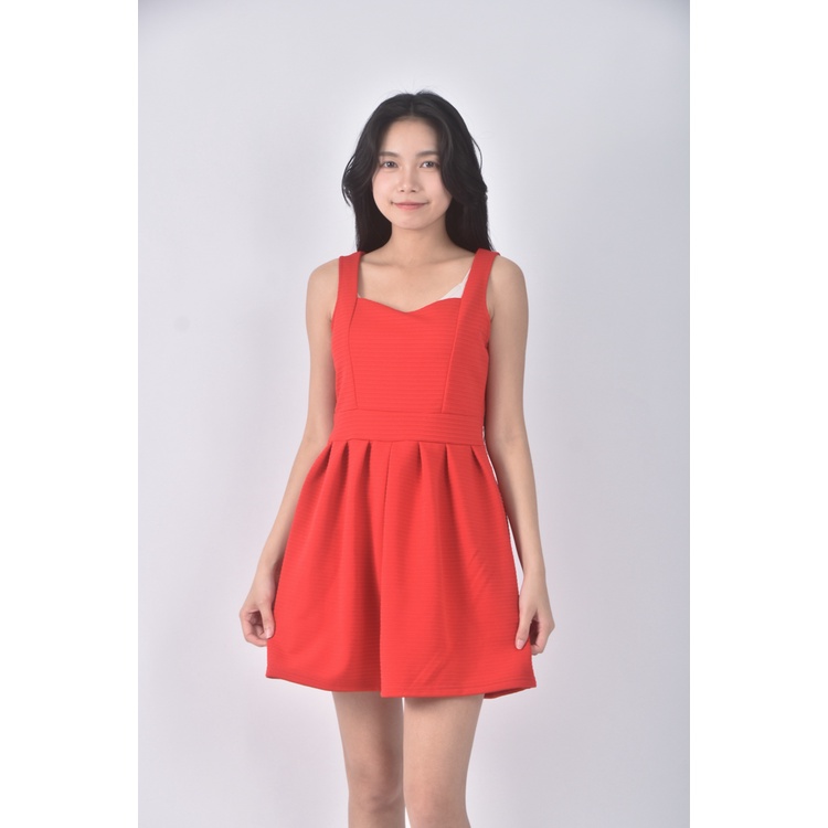 (S) ob style質感無袖紅色洋裝二手衣