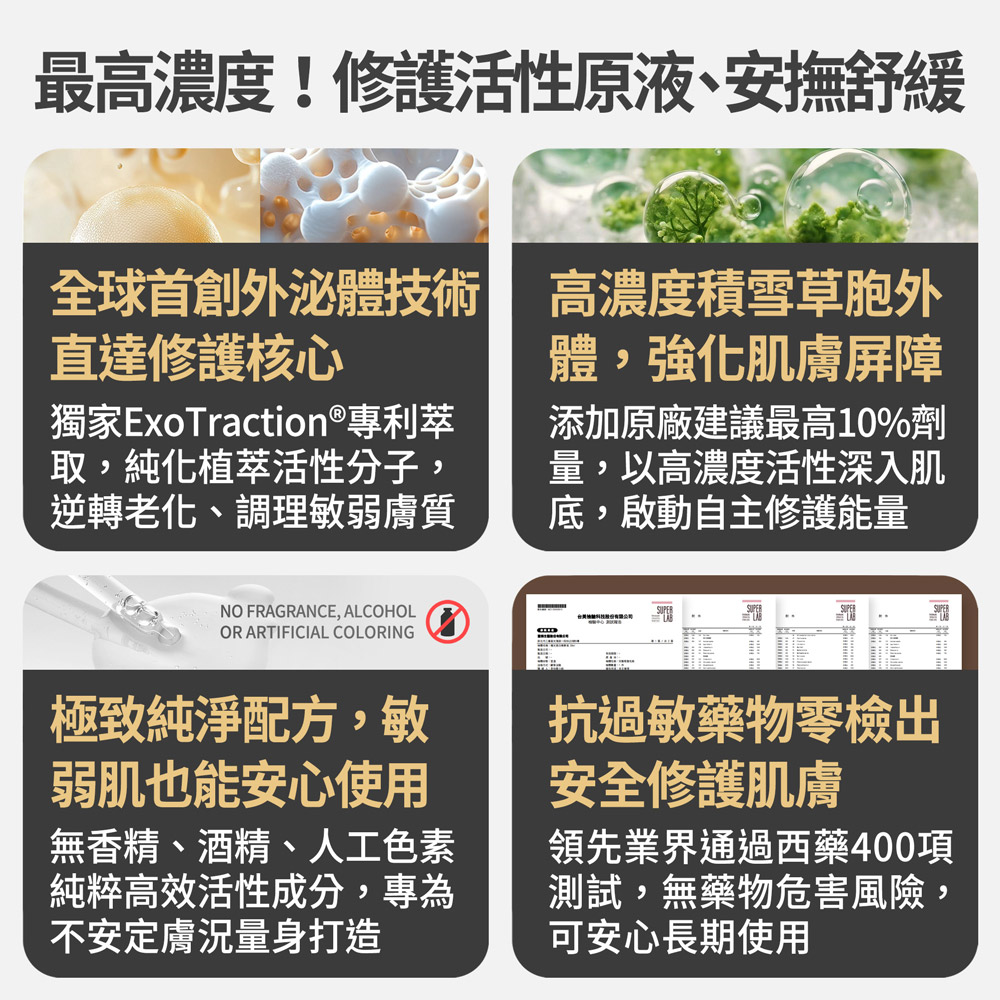 【FJ豐傑生醫】積雪草外泌體修護原液-30ml/瓶(高濃度修護活性) , , large