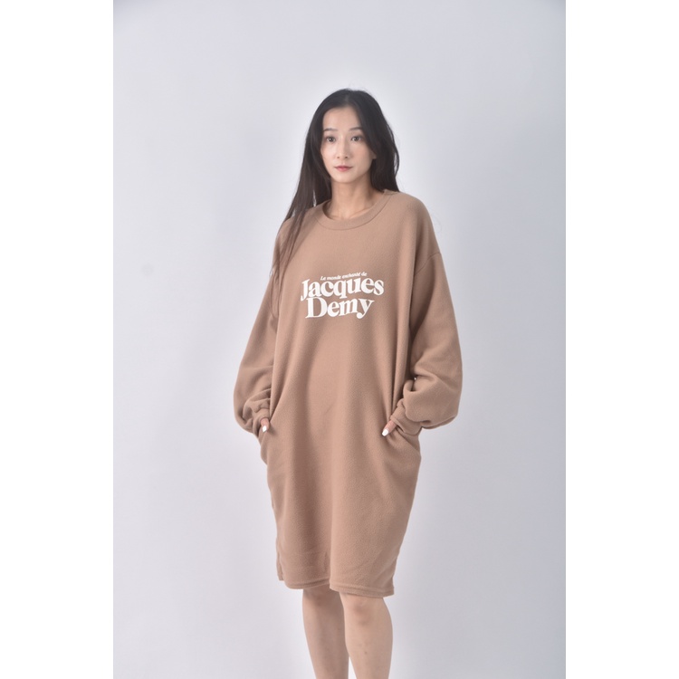 (XL) luck字母棕色洋裝二手衣, , large