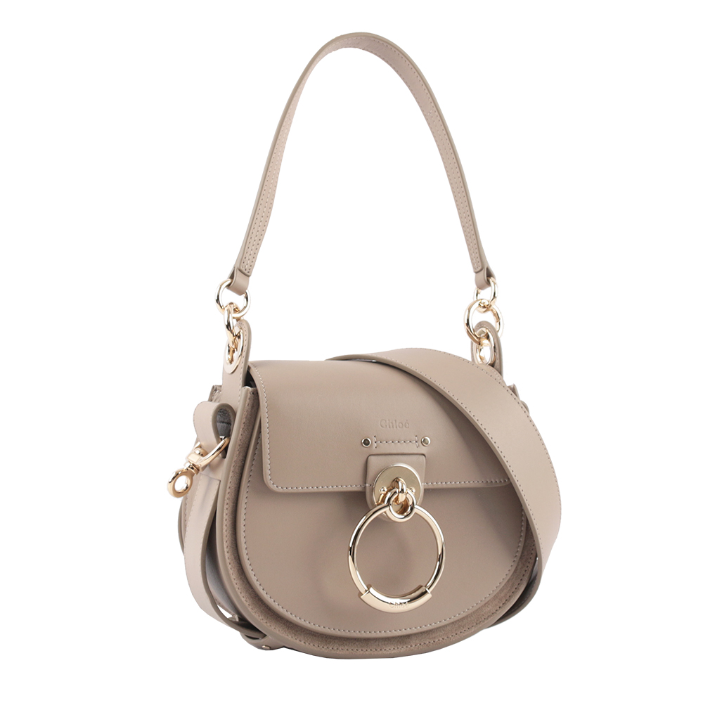 CHLOE' Tess Small Bag 小牛皮拼麂皮肩背/斜背二用包/灰色, , large