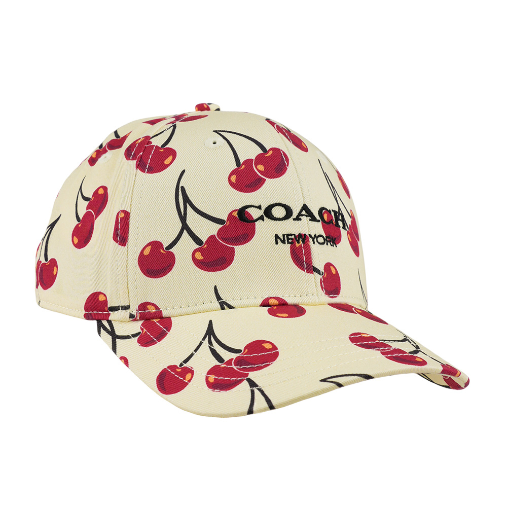 COACH 櫻桃圖案棉質棒球帽 XS/S/白色/紅色, , large