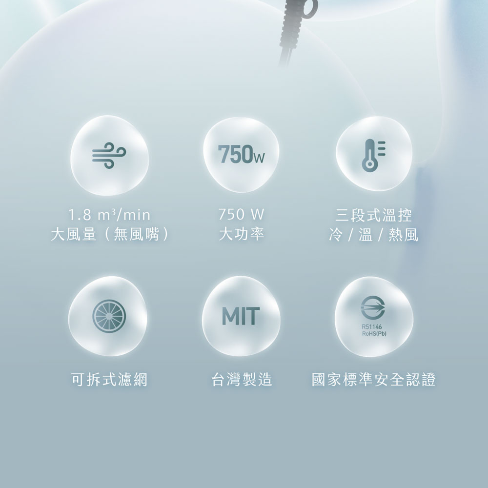 KOLIN 歌林 輕巧型吹風機 KHD-DS1201, , large
