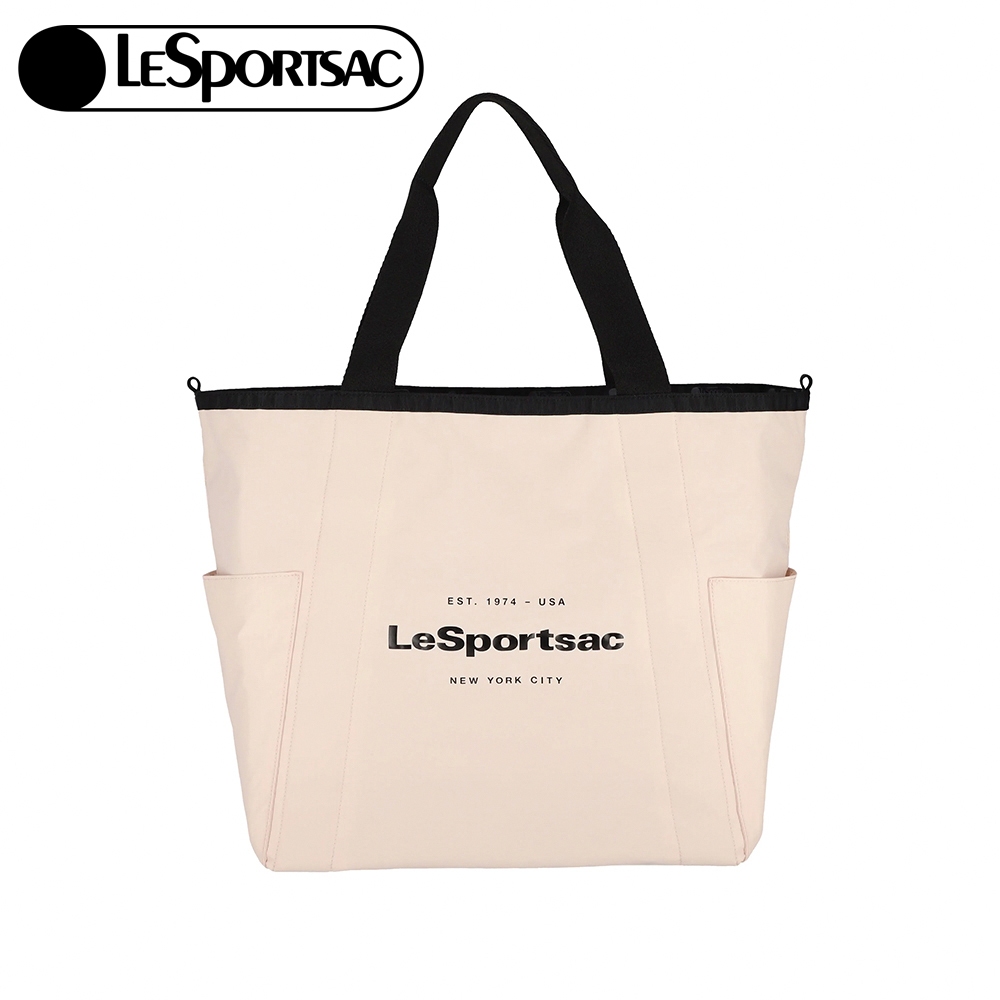 |快速出貨|Lesportsac Large Reversible Pocket Tote 中型雙面托特包 送禮-米白, , large