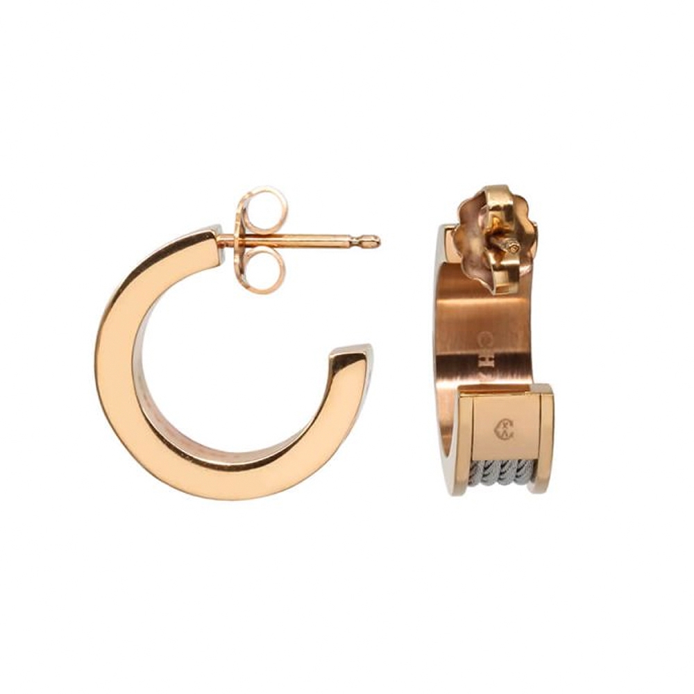 CHARRIOL 夏利豪 FOREVER 鋼索耳環 送禮推薦 03-02-1139-0, , large