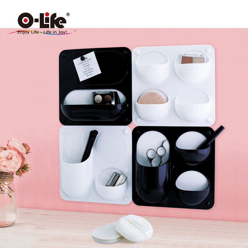 【O-Life】Magnetic wall-mounted storage box-A style black, , large