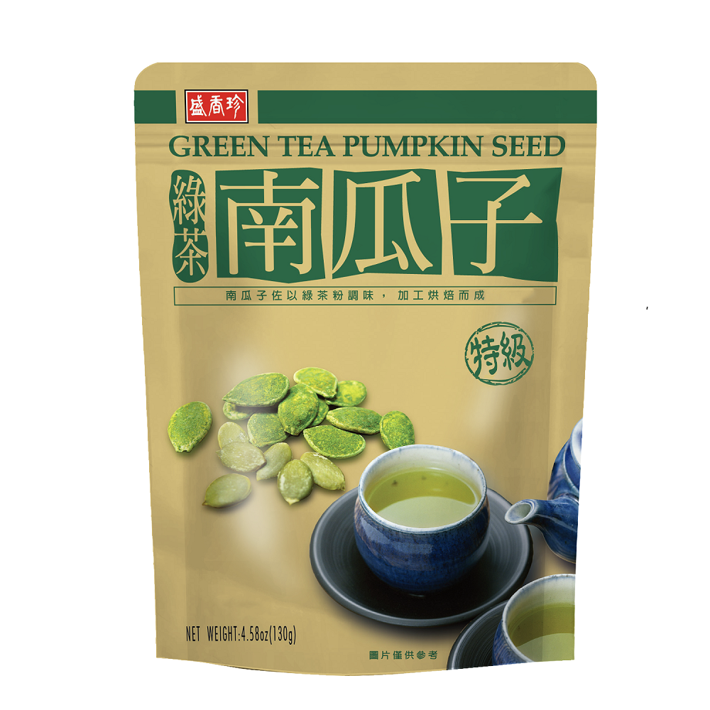 盛香珍特級綠茶南瓜子130g, , large