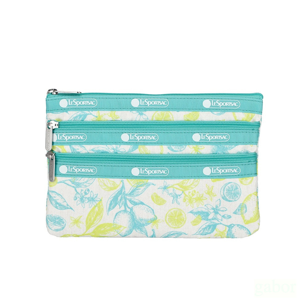 LeSportsac 3-zip Cosmetic 三層拉鍊化妝包 -青檸新綠, , large