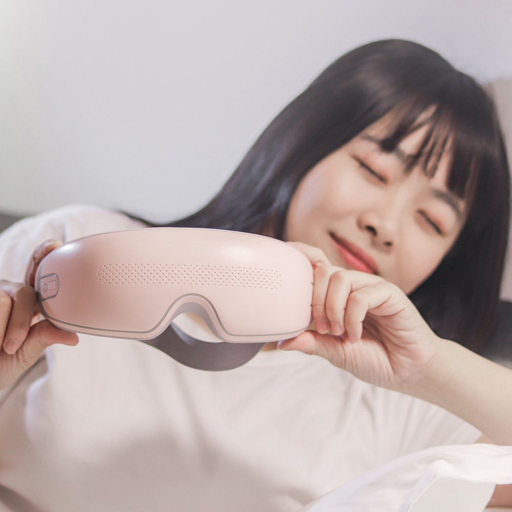 Air pressure massage eye mask, 粉色, large