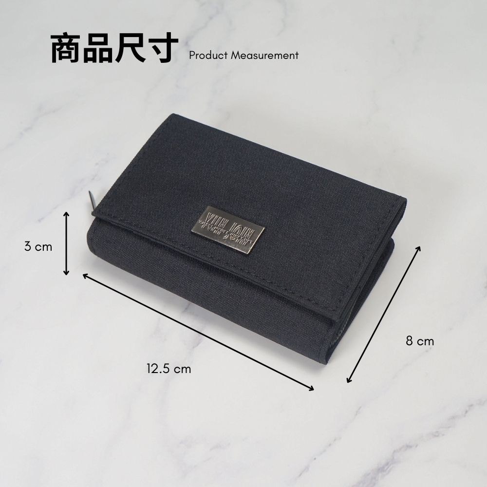 【YUNJOIN】WOVEN 日系織面蓋頭拉鍊短夾 中夾 零錢包 後側設計 質感 錢包 學生錢包 開學, , large