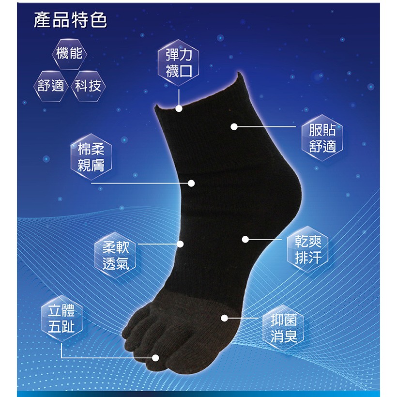 【BVD】石墨烯1乾爽五趾襪4入-B584 襪子/短襪/除臭襪, , large