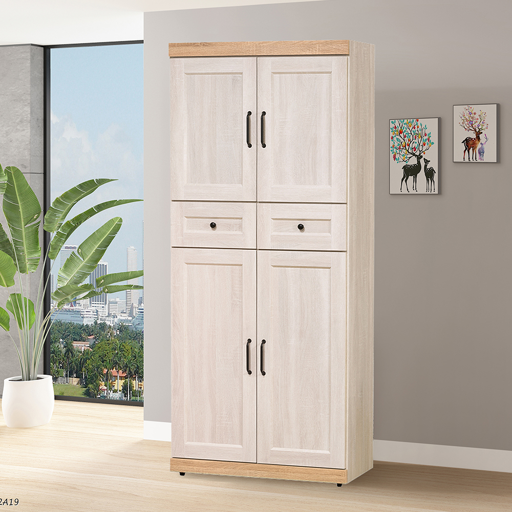 【唯熙傢俱】查理白橡色3尺高鞋櫃, , large