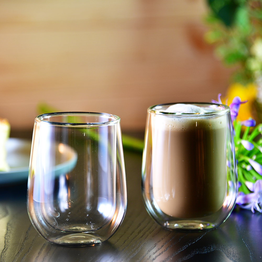 S/2 DOUBLE WALL GLASS CUP, , large
