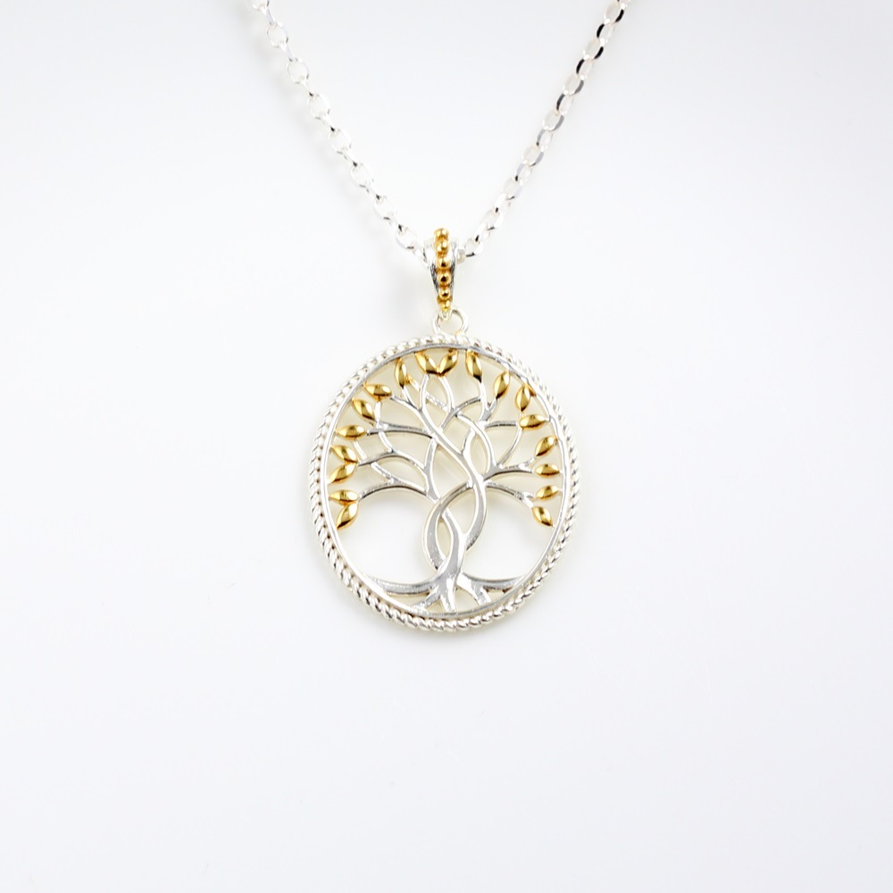 【Angel & Me】Eternal Tree of Life s925 sterling silver necklace Birthday gift, , large