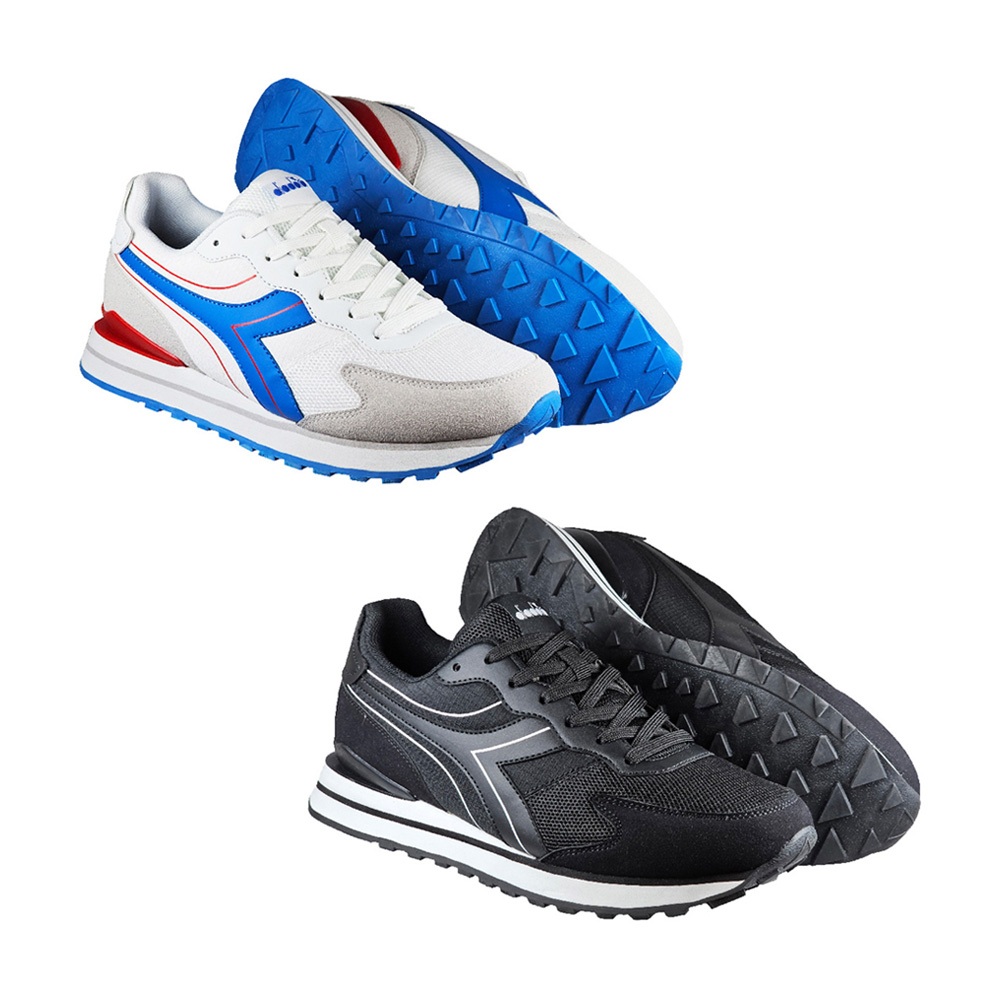 DIADORA迪亞多那 復古時尚運動鞋 男運動鞋 男鞋 休閒 拼接 寬楦 高腳背 透氣 輕量 吸衝 耐磨 防滑 白藍 黑, , large