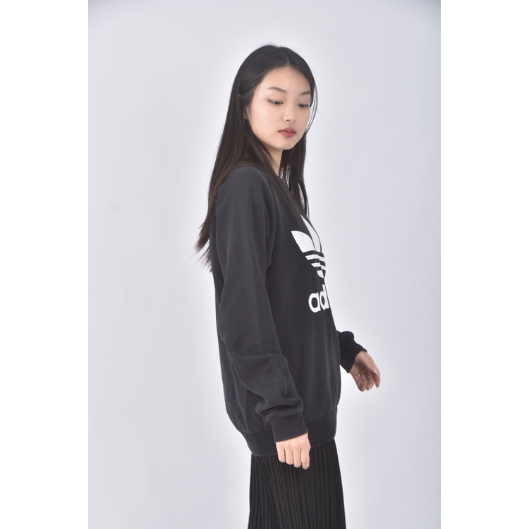 (M) adidas質感棉質logo黑色長袖上衣二手衣, , large