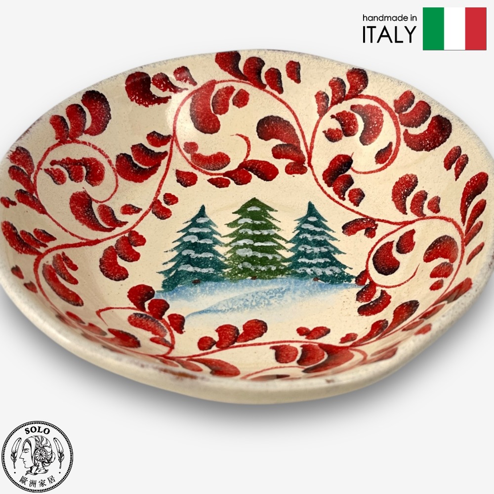 【SOLO Vintage】Modigliani Italian Pottery 19cm Pasta Plate Deep Round Plate Soup Plate BA Alpine Hut Series, , large