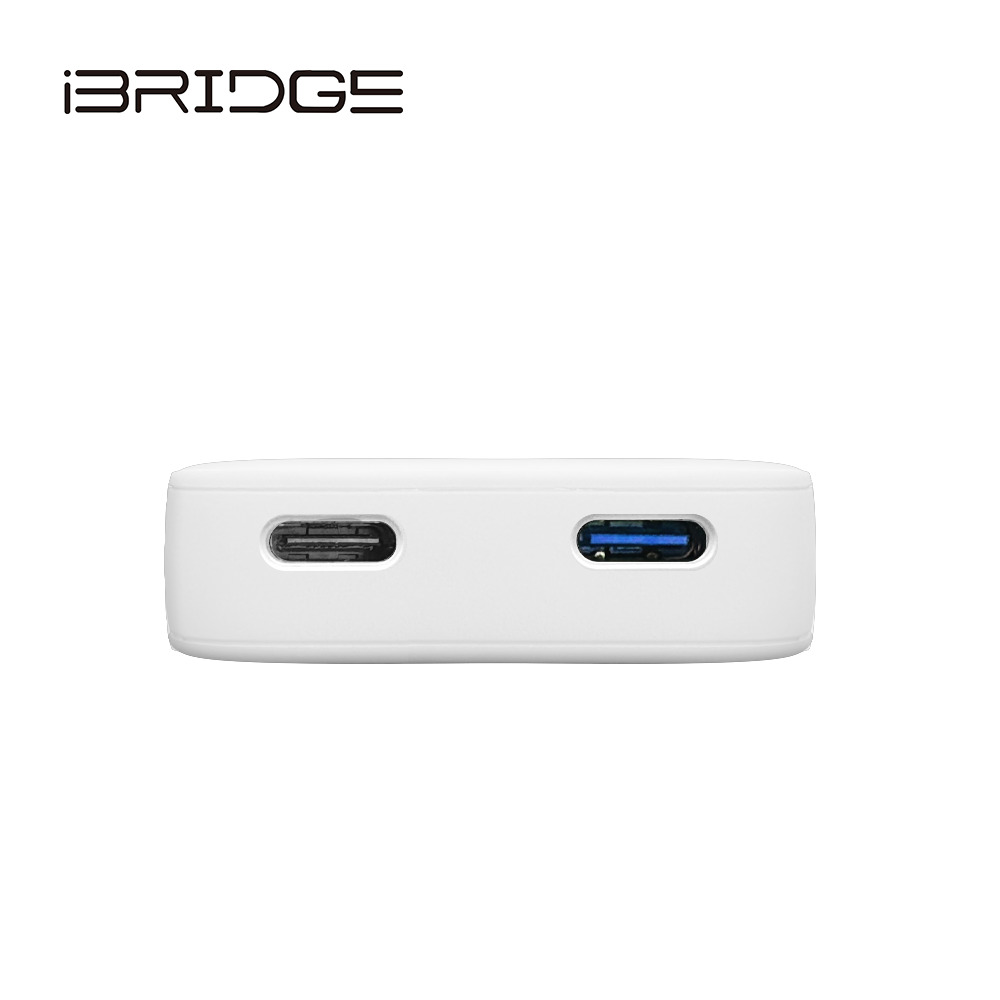 iBRIDGE GaN 65W 超薄型急速電源供應器-雙Type-C-白, , large