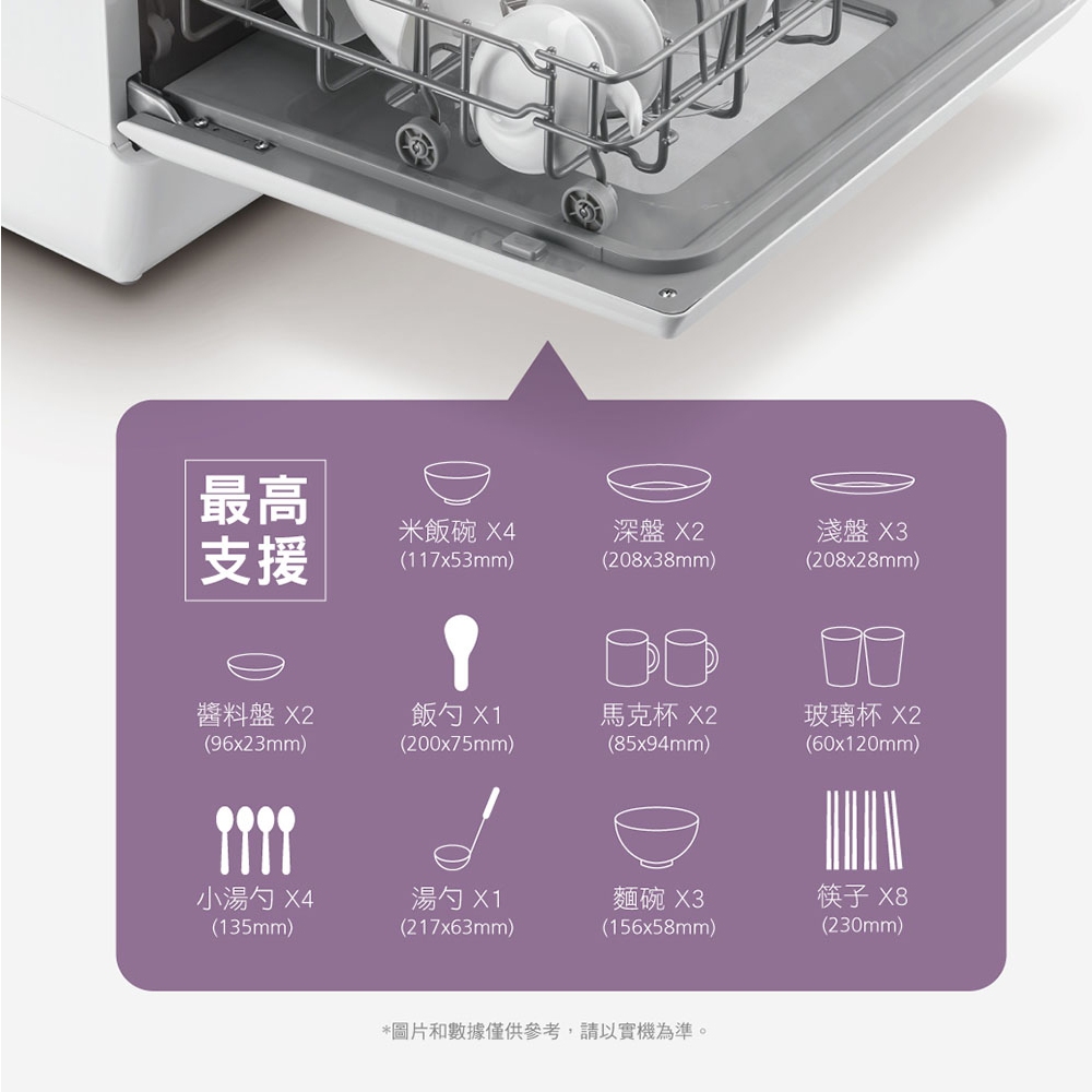 CHIMEI 4-Person Fully Automatic UV Sterilization Dishwasher, No Installation DW-04C0SH, , large