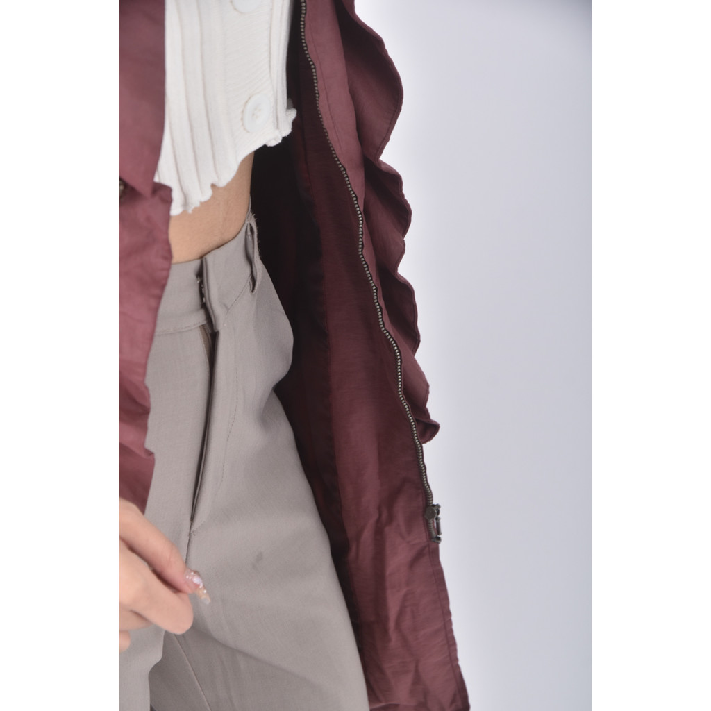(S) town wear五分紅色外套二手衣, , large