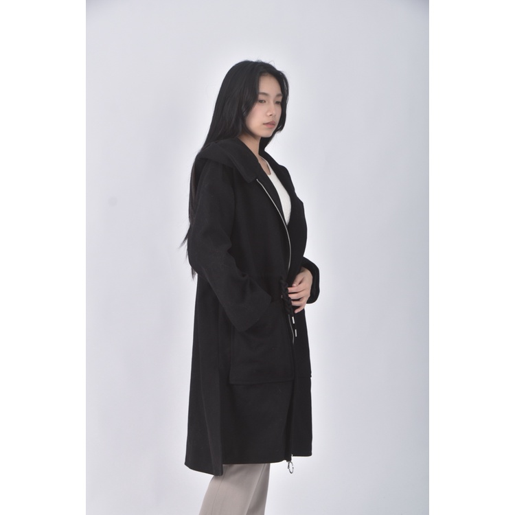 (XL) united colors of benetton質感大衣黑色外套二手衣, , large