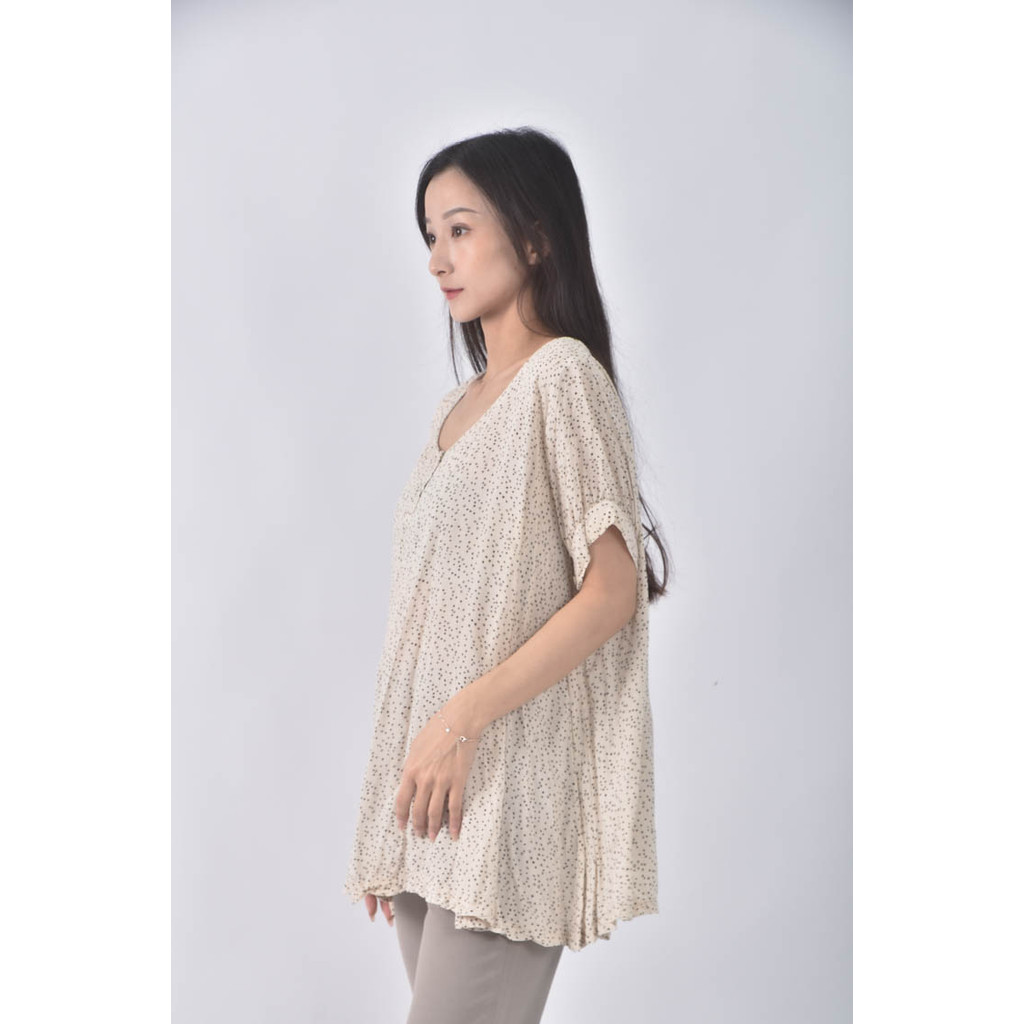 (XL) pola romo點點杏色短袖上衣二手衣, , large